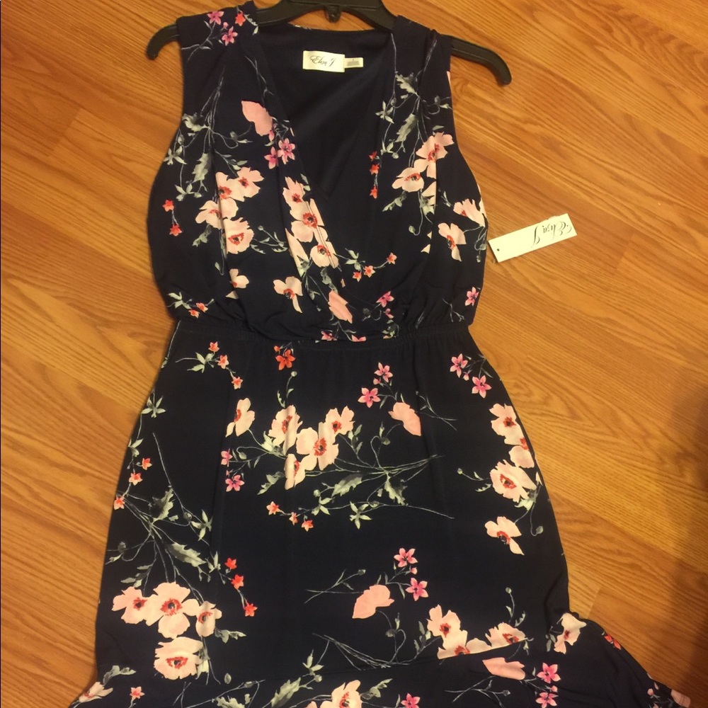 NWT Eliza J blue floral fit and flare dress.